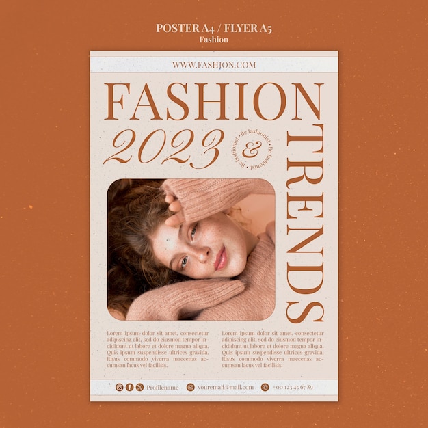 Bezpłatny plik PSD szablon plakatu trendów w modzie
