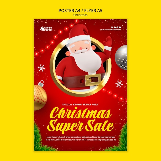 Bezpłatny plik PSD szablon plakatu uroczystości bożonarodzeniowych