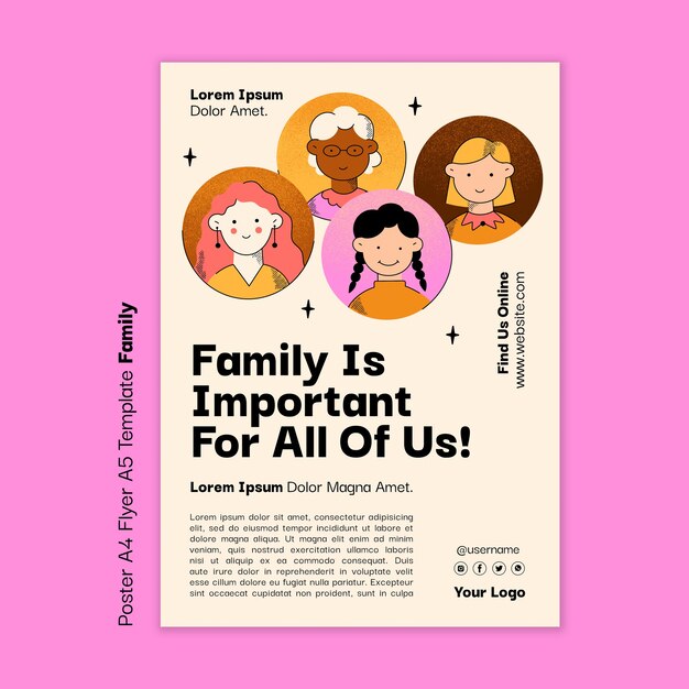 Bezpłatny plik PSD szablon plakatu uroczystości rodzinnych