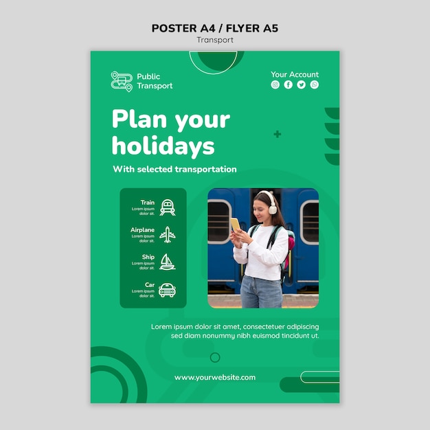 Bezpłatny plik PSD szablon plakatu usługi transportowej
