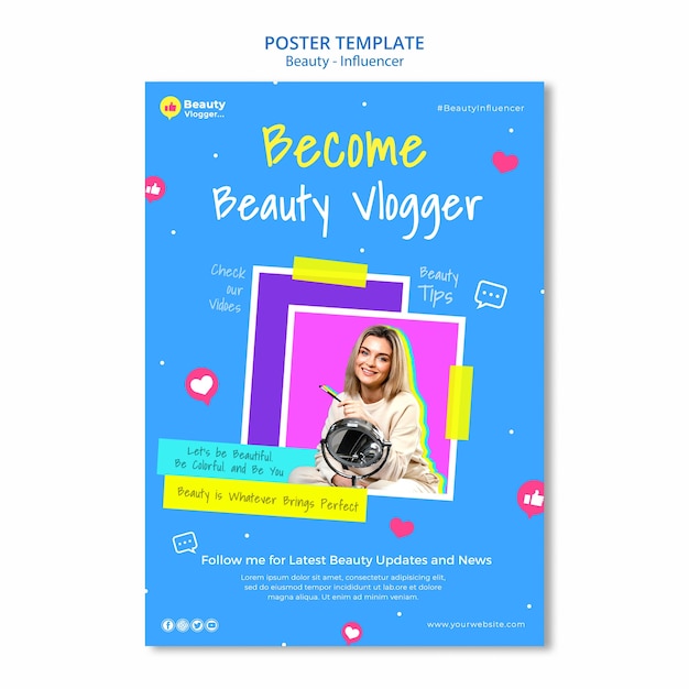 Szablon Plakatu Vlogger Beauty