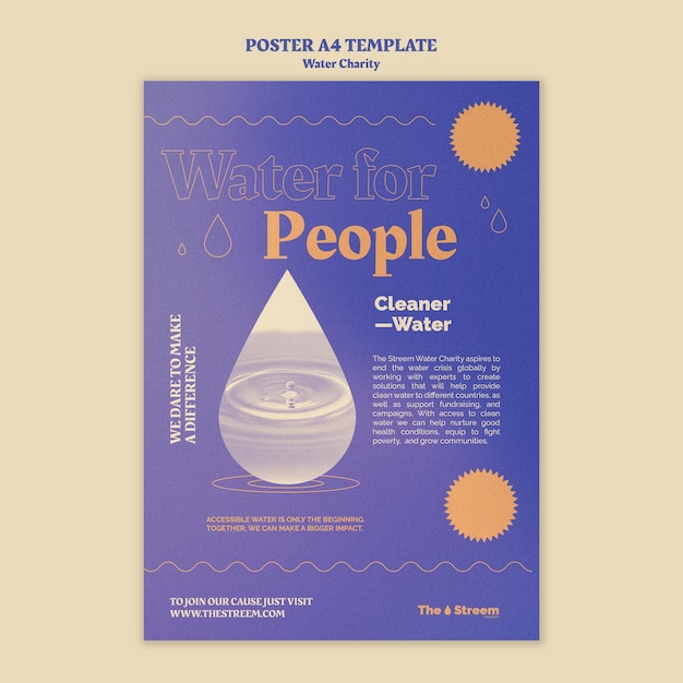 Bezpłatny plik PSD szablon plakatu z czystszą wodą
