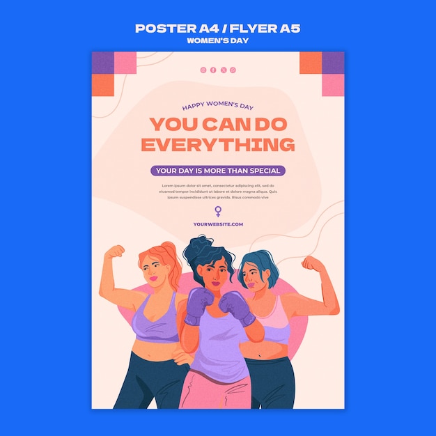 Bezpłatny plik PSD szablon plakatu z okazji dnia kobiet