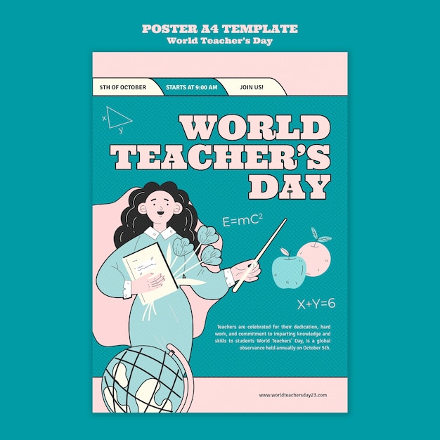 Szablon Plakatu Z Okazji światowego Dnia Nauczyciela