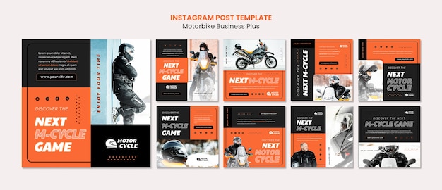 Bezpłatny plik PSD szablon postów na instagramie motocyklowej przygody