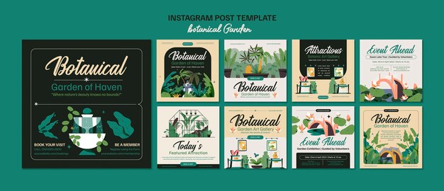 Szablon Postów Na Instagramie Ogrodu Botanicznego