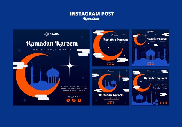 Szablon postów na instagramie z okazji ramadanu