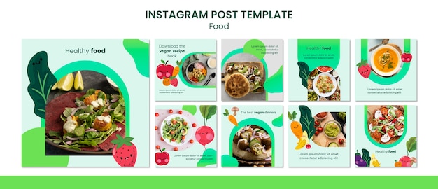 Szablon Postów Na Instagramie Z Pysznym Jedzeniem
