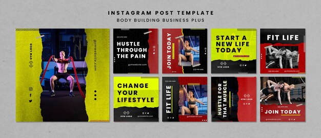 Szablon postów na instagramie z teksturą ciała