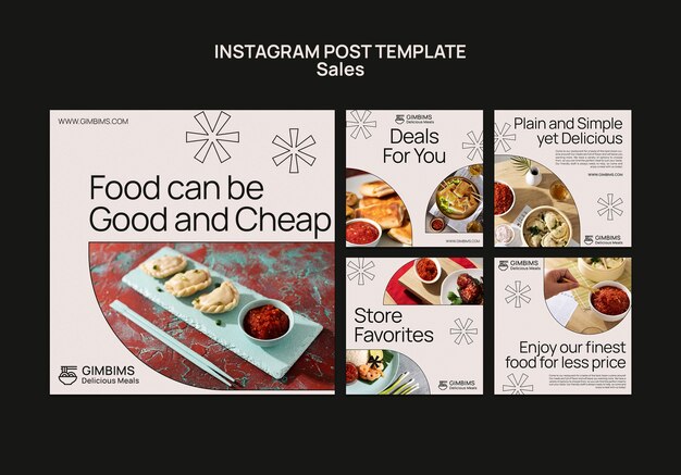Szablon postów na instagramie ze zniżkami sprzedaży