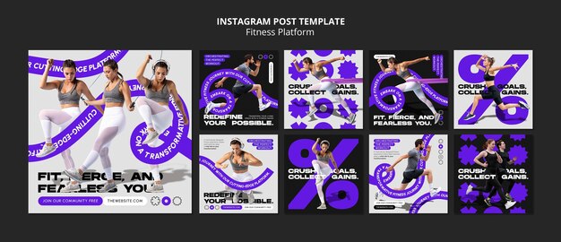 Szablon postu instagram fitness
