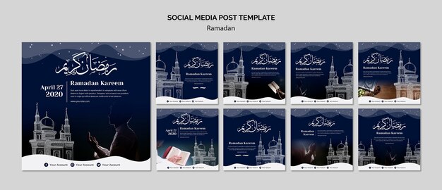 Szablon postu mediów społecznościowych Ramadan