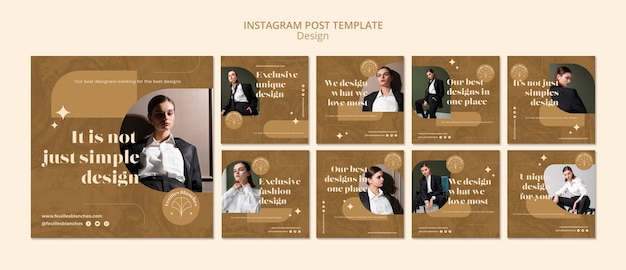 Bezpłatny plik PSD szablon postu na instagram projektowania mody