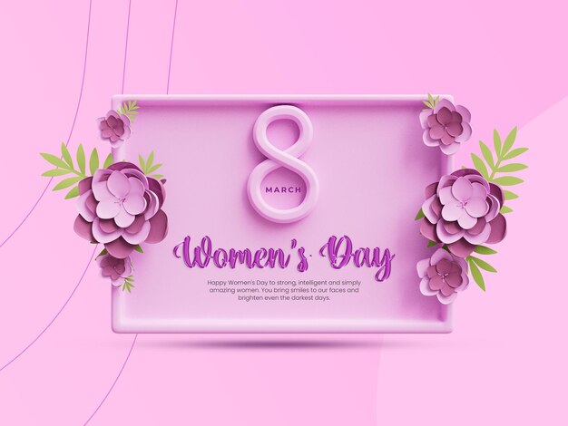 Bezpłatny plik PSD szablon postu w mediach społecznościowych z okazji międzynarodowego dnia kobiet