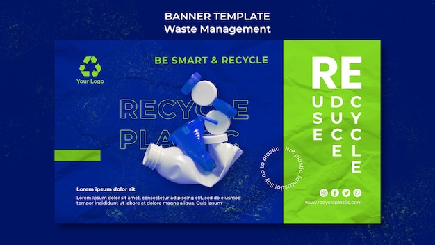 Bezpłatny plik PSD szablon projektu banera zarządzania odpadami