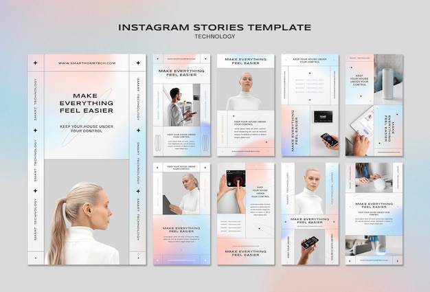 Bezpłatny plik PSD szablon projektu historii na instagramie technologii