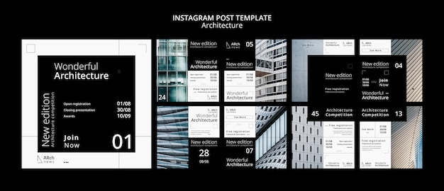 Bezpłatny plik PSD szablon projektu nowoczesnej architektury