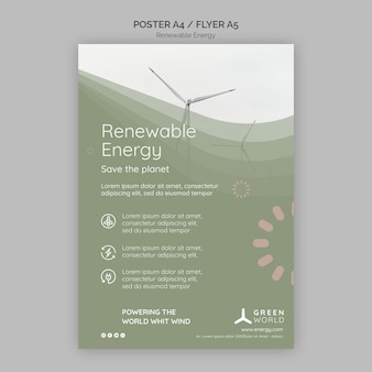 Szablon projektu plakatu energii odnawialnej