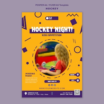 Szablon projektu plakatu hokejowego