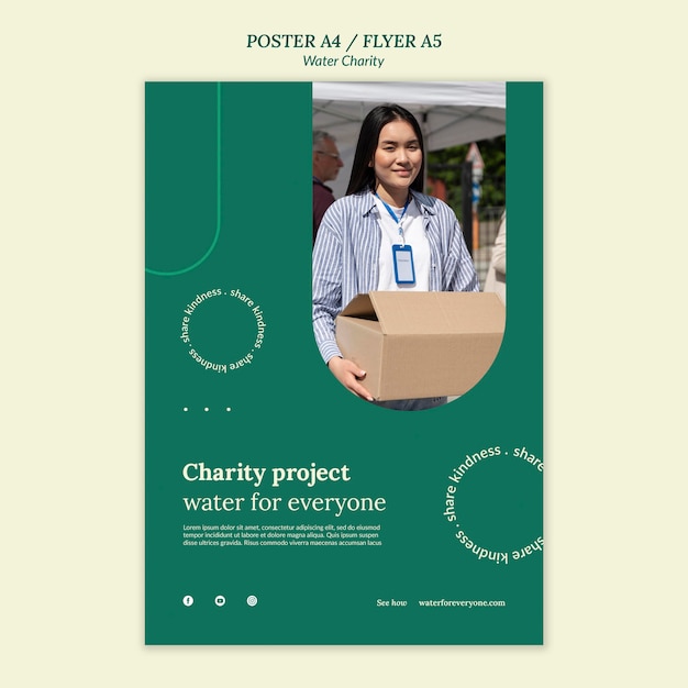 Bezpłatny plik PSD szablon projektu plakatu na cele charytatywne