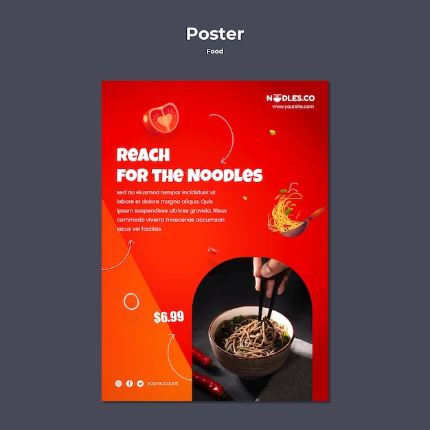 Bezpłatny plik PSD szablon projektu plakatu żywności