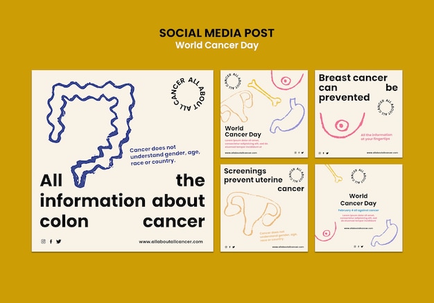 Szablon Projektu Postów Na Instagramie światowego Dnia Raka