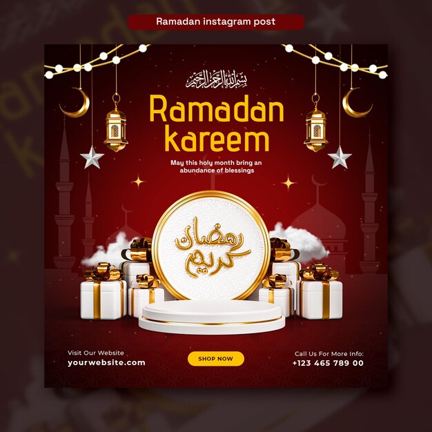 Szablon Projektu Postu W Mediach Społecznościowych Ramadan Kareem Islamski Festiwal