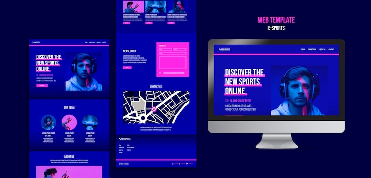 Bezpłatny plik PSD szablon projektu strony internetowej e-sport