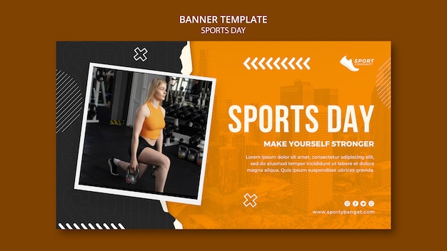 Bezpłatny plik PSD szablon projektu transparentu dnia sportu