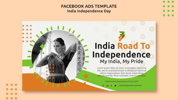 Szablon Promocji W Mediach Społecznościowych Na Obchody Dnia Niepodległości Indii