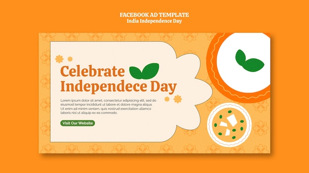 Bezpłatny plik PSD szablon promocji w mediach społecznościowych na obchody dnia niepodległości indii