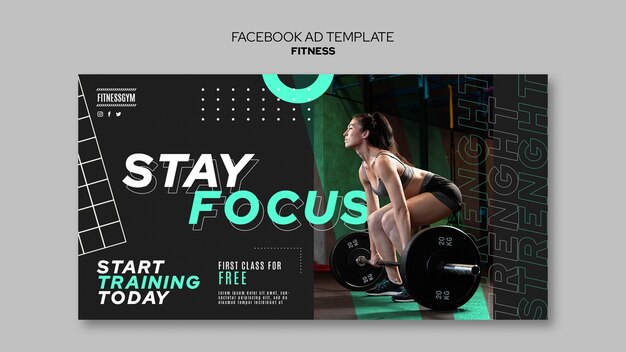 Szablon promocji w mediach społecznościowych na zajęcia fitness