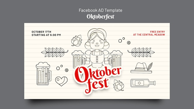 Bezpłatny plik PSD szablon promocyjny mediów społecznościowych na obchody oktoberfest