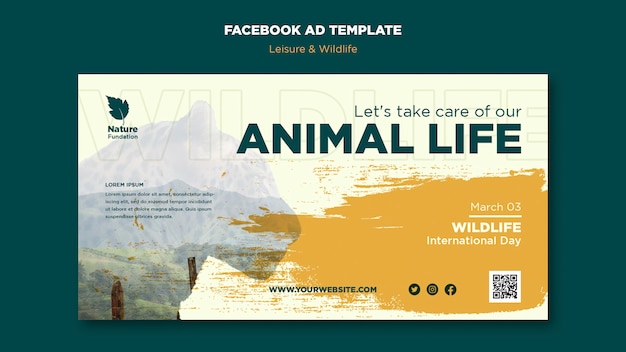 Bezpłatny plik PSD szablon promocyjny mediów społecznościowych ochrony przyrody i dzikiej przyrody