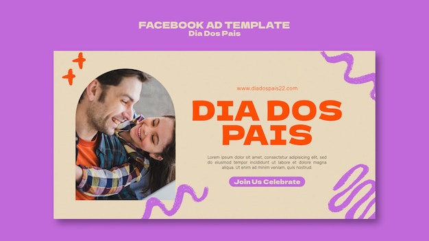 Bezpłatny plik PSD szablon promocyjny w mediach społecznościowych dia dos pais ze wstążką