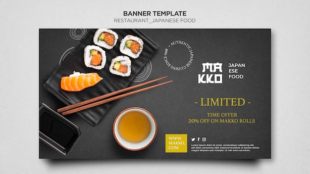 Szablon Sieci Web Banner Sushi I Sos