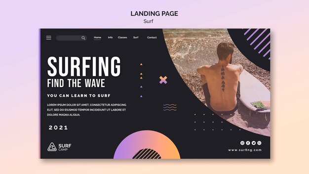Szablon sieci web lekcje surfingu