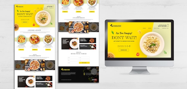 Bezpłatny plik PSD szablon sieci web włoskie jedzenie koncepcja