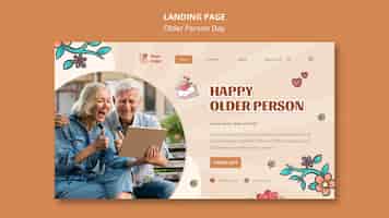 Bezpłatny plik PSD szablon strony docelowej dla pomocy i opieki nad osobami starszymi