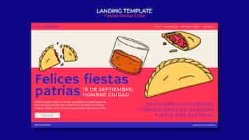 Bezpłatny plik PSD szablon strony docelowej dla uroczystości fiestas patrias chile