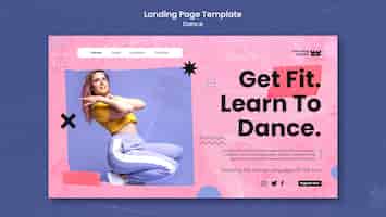 Bezpłatny plik PSD szablon strony docelowej dla zajęć w studiu tańca