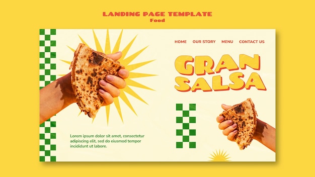 Bezpłatny plik PSD szablon strony docelowej fast foodu w fajnym stylu