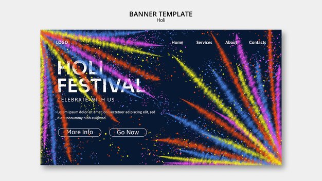 Szablon strony docelowej festiwalu Holi
