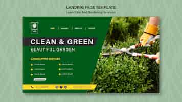 Bezpłatny plik PSD szablon strony docelowej koncepcji pielęgnacji trawnika