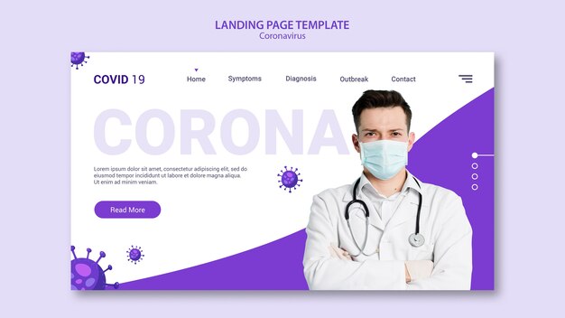 Szablon strony docelowej koronawirusa