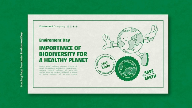 Bezpłatny plik PSD szablon strony docelowej na obchody światowego dnia środowiska