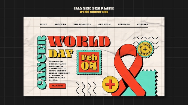 Bezpłatny plik PSD szablon strony docelowej światowego dnia raka