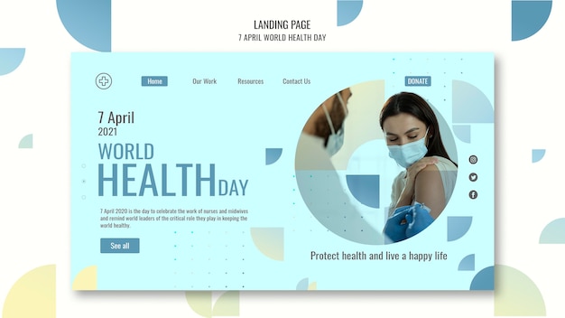Bezpłatny plik PSD szablon strony internetowej światowego dnia zdrowia