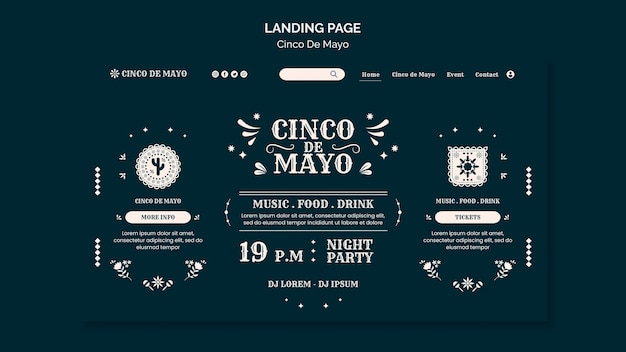 Szablon Strony Internetowej Uroczystości Cinco De Mayo