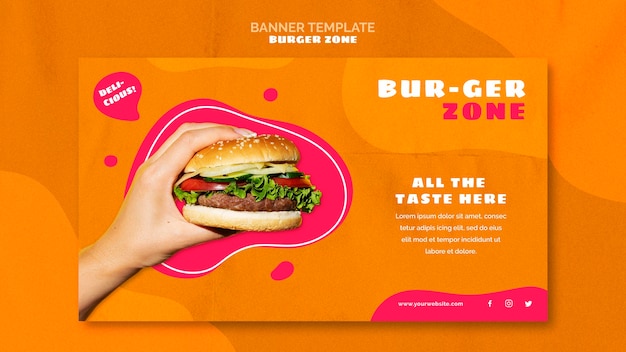 Bezpłatny plik PSD szablon transparent dla restauracji z burgerami